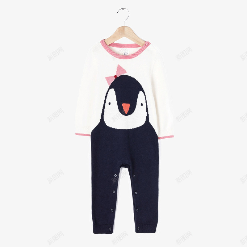 针织连体衣png免抠素材_88icon https://88icon.com Gap女婴儿 纯棉嵌花企鹅图案