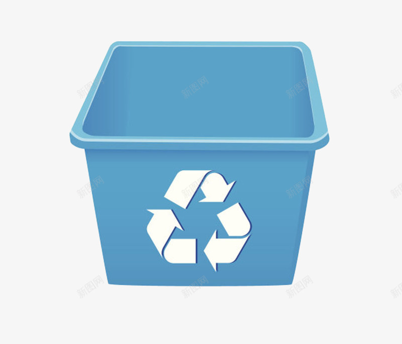 蓝色简约保护环境可回收标志的垃png免抠素材_88icon https://88icon.com 保护环境 免扣 免费下载 可回收不可回收 垃圾不可回收 垃圾回收 循环利用 蓝色简约保护环境可回收标志的垃圾桶卡通免费下载