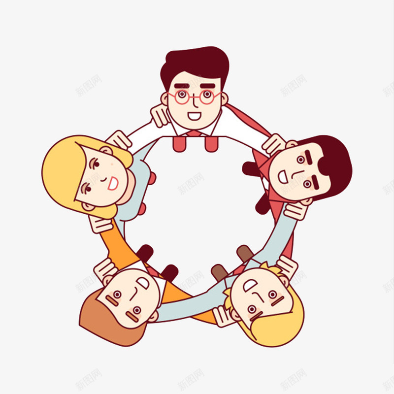卡通抱在一起的人图png免抠素材_88icon https://88icon.com 上班族 创意的 卡通 商务 女人 抱成团 插图 男人 白领 高兴的