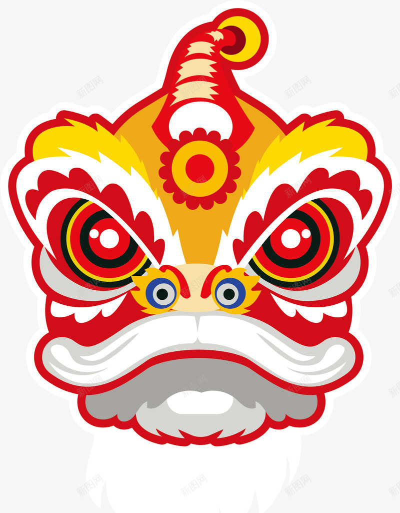 春节多彩舞狮狮子头png免抠素材_88icon https://88icon.com 喜庆 多彩舞狮 春节舞狮 童趣 舞狮活动 舞狮狮子头