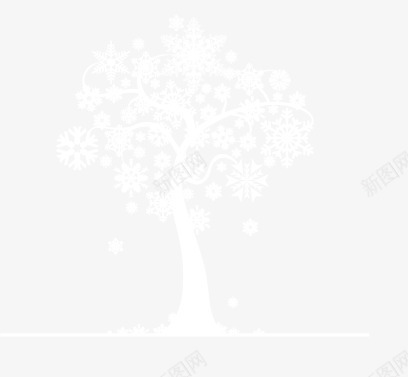雪花树png免抠素材_88icon https://88icon.com 冬季 树 落满雪的树 雪花