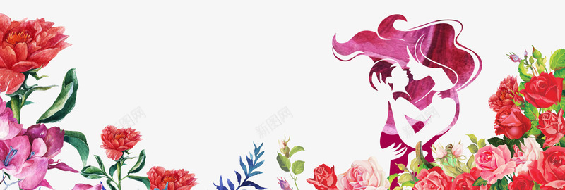 唯美母亲节花朵海报背景png_88icon https://88icon.com 唯美 孩子 感恩 母亲节 母爱 海报 花朵 装饰