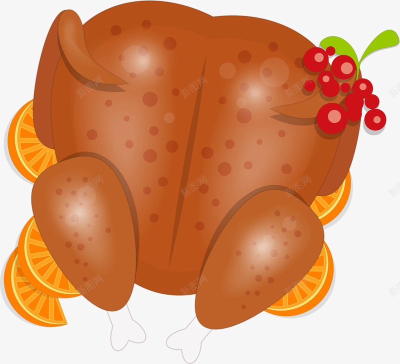 一只烤鸡图案png免抠素材_88icon https://88icon.com 免抠PNG 卡通 感恩节 火鸡 烤鸡 烧烤 美食 节日 香橙