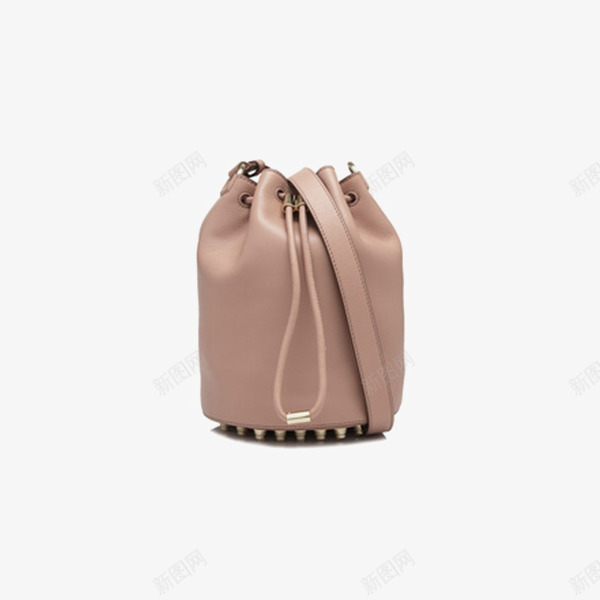 浅粉红色水桶包png免抠素材_88icon https://88icon.com 产品实物 女士背包 时尚包 水桶包