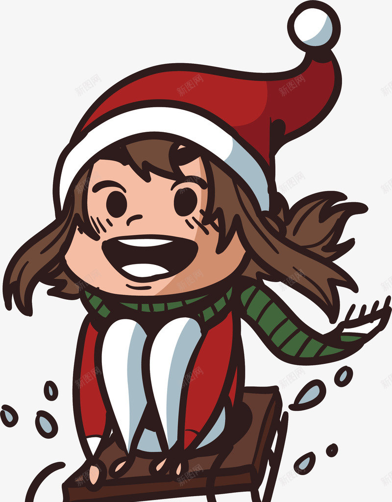 在雪地上玩雪橇车的孩子矢量图ai免抠素材_88icon https://88icon.com 冬天 坐雪橇 开心的孩子 矢量png 雪橇 雪橇车 矢量图