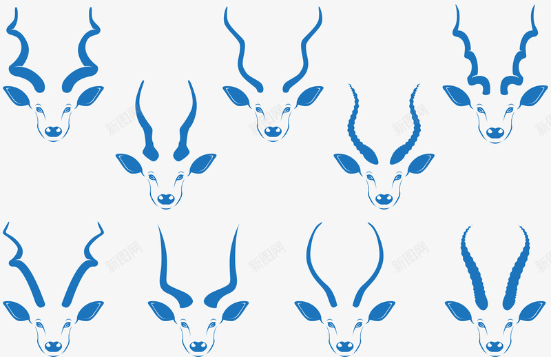 圣诞鹿头部造型矢量图ai免抠素材_88icon https://88icon.com 冬天 圣诞 麋鹿 矢量图