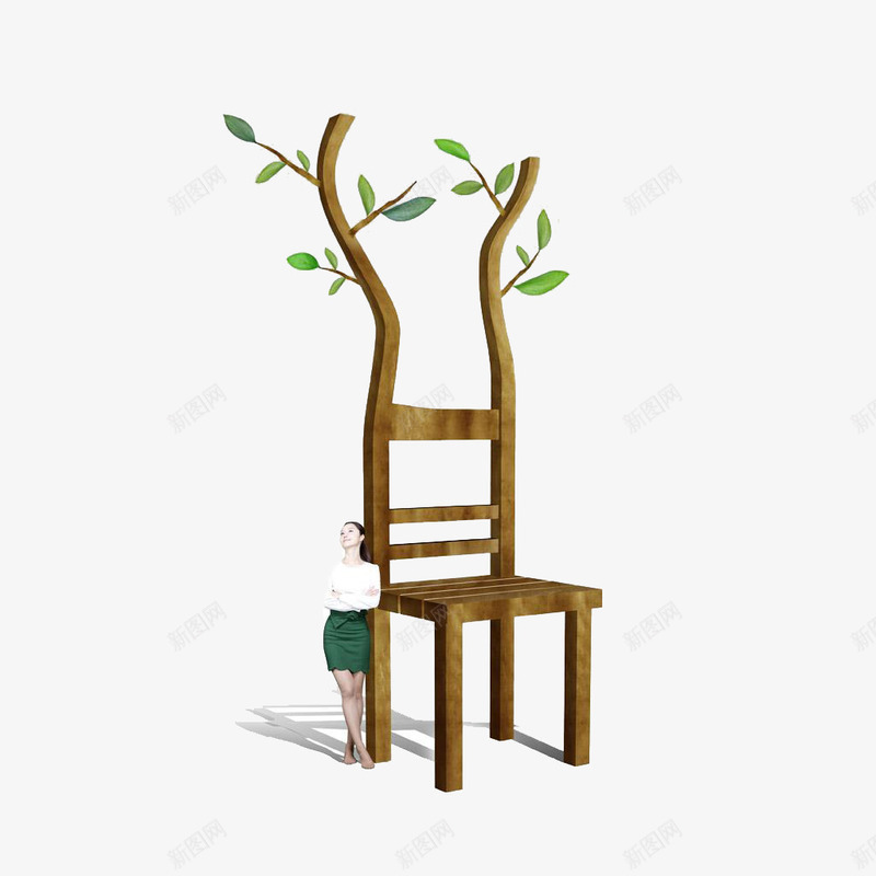 倚在椅子形状参天大树旁的商务女png免抠素材_88icon https://88icon.com 倚在椅子形状参天大树旁的商务女士免费下载 凳子 参天大树 商务女士 大树 椅子