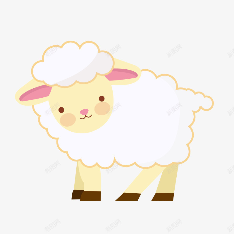白色绵羊小羊羔png免抠素材_88icon https://88icon.com 动物 白色 绵羊 羊羔 食草动物