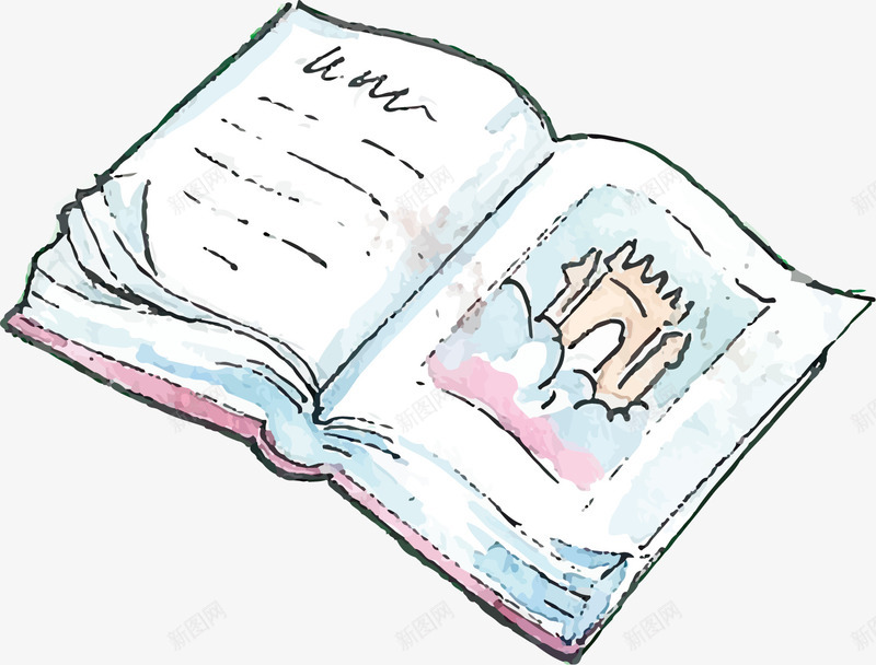 一本打开的书矢量图ai免抠素材_88icon https://88icon.com 书本 书籍 努力 学习 学识 打开 知识 读书 阅读 矢量图