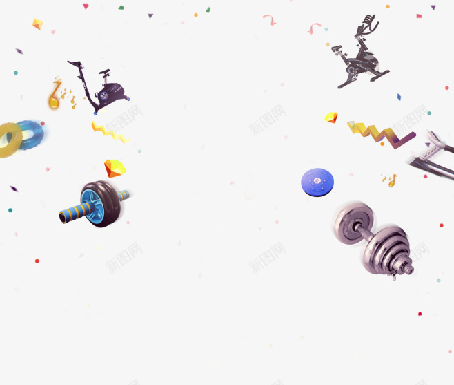 金属漂浮png免抠素材_88icon https://88icon.com 健身器材 漂浮彩纸 运动 金属漂浮
