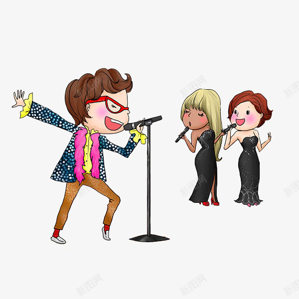 唱歌的男人png免抠素材_88icon https://88icon.com 卡通 唱歌的 女人 帅气的 漂亮的 男人 话筒