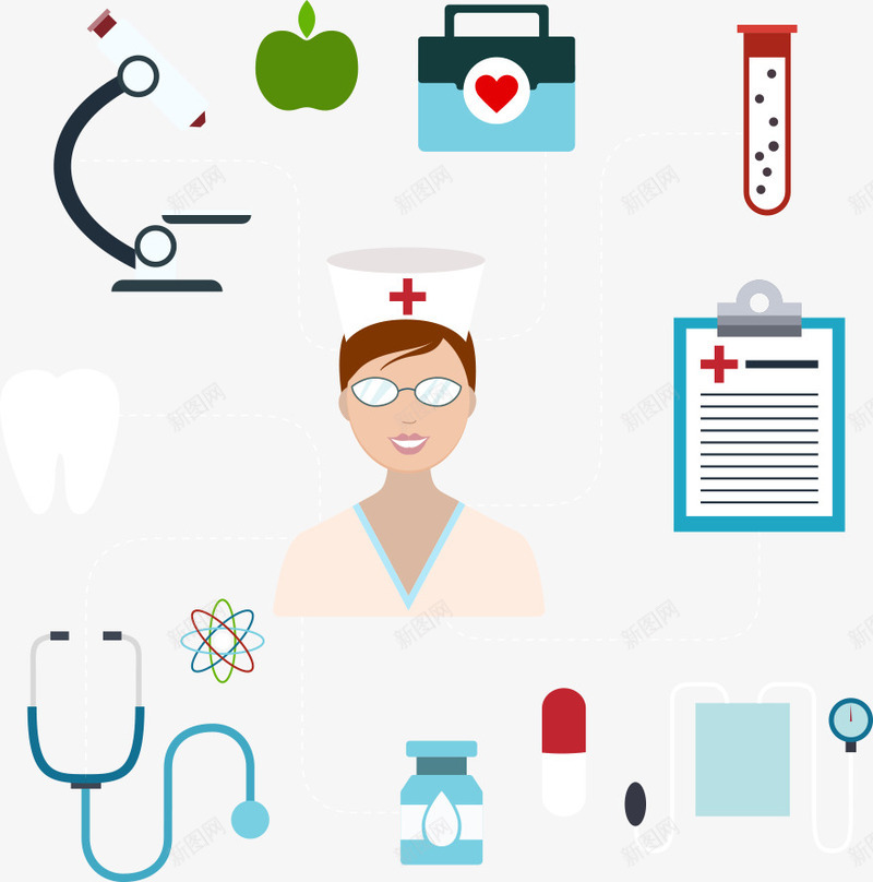 护士与医疗用品矢量图ai免抠素材_88icon https://88icon.com 人物 医疗 医疗用品 医疗箱 护士 矢量人物 矢量图