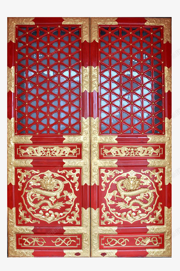中国传统镶金镂空雕刻大红门png免抠素材_88icon https://88icon.com 中国风 传统 古代红门 古代门 复古门 木质 镂空雕刻 镶金