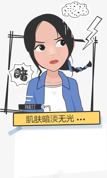 手绘蓝色服饰表情女生png免抠素材_88icon https://88icon.com 女生 服饰 蓝色 表情