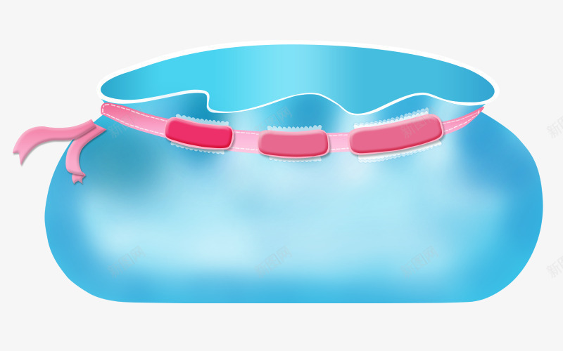 女装购物袋png免抠素材_88icon https://88icon.com 包裹 聚宝盆 聚宝盆图 蓝色彩带