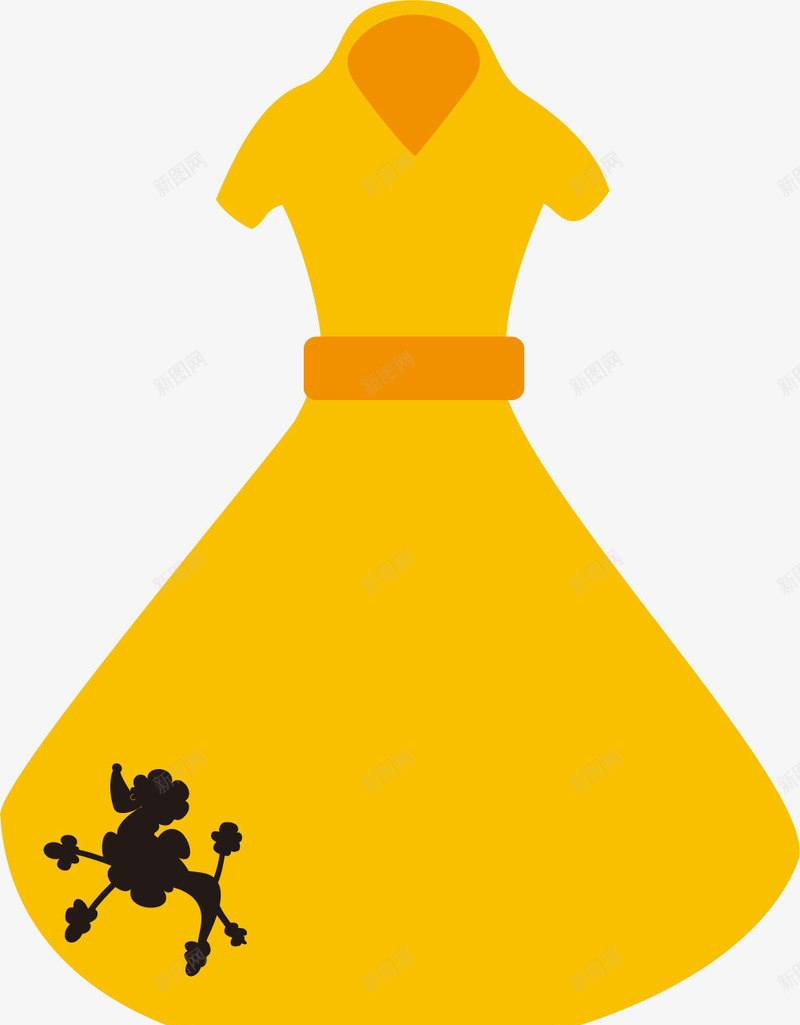 黄色卡通百褶裙png免抠素材_88icon https://88icon.com 卡通 卡通风格 矢量女生百褶裙 矢量百褶裙 裙子 黄色 黄色百褶裙
