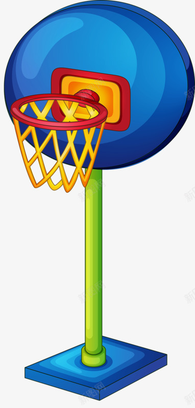 手绘篮球架png免抠素材_88icon https://88icon.com 投篮 篮球 篮球架 蓝色 运动 黄色