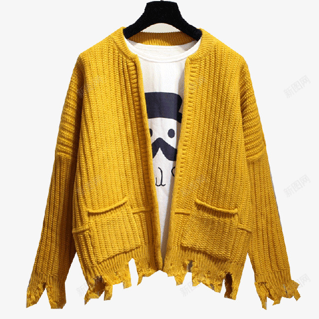 黄色女士毛衣png免抠素材_88icon https://88icon.com 3G壁纸站 女款 服饰 毛衣 黄色