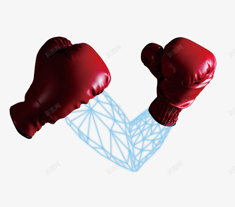 科技拳击手png免抠素材_88icon https://88icon.com 半只网格手 半只骨骼手 拳头 科技感人物 科技拳击手 红色拳击手套 蓝色科技手