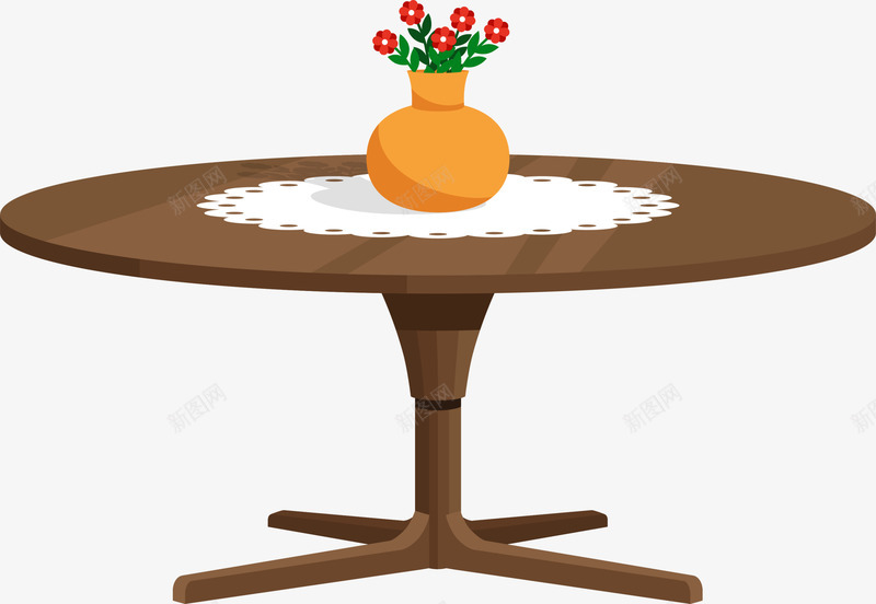 木质卡通花瓶桌子png免抠素材_88icon https://88icon.com 卡通桌子 圆桌 家具 家装节 木质桌子 花瓶 装饰图案