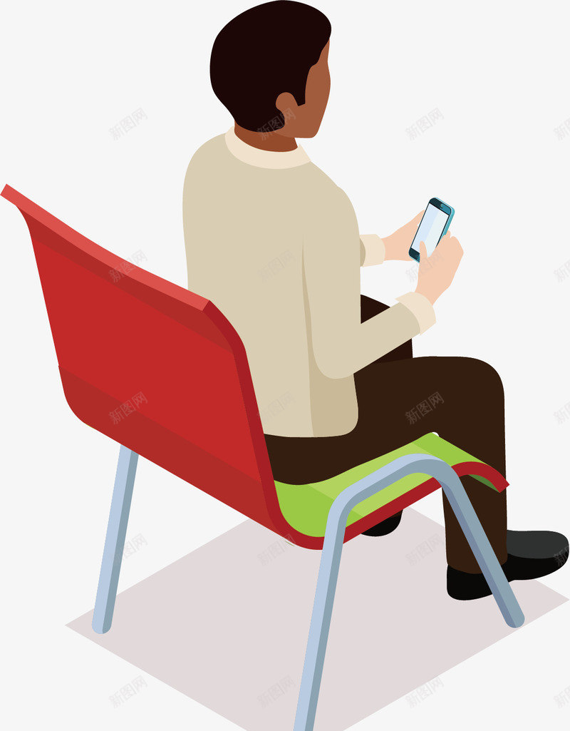 玩手机的男士矢量图ai免抠素材_88icon https://88icon.com 凳子 卡通手绘 商务人士 水彩 玩手机 男人 男士 矢量图