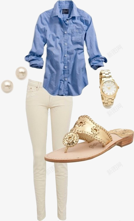 蓝色牛仔衬衫png免抠素材_88icon https://88icon.com 女装 女鞋 手表 服饰搭配