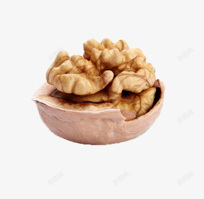 打开的核桃psd免抠素材_88icon https://88icon.com 干果 核桃 美味