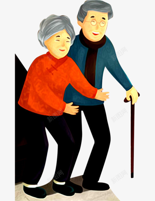 春节团圆爷爷奶奶png免抠素材_88icon https://88icon.com 中国风 喜庆 开心 春节团圆 爷爷奶奶 阖家团圆