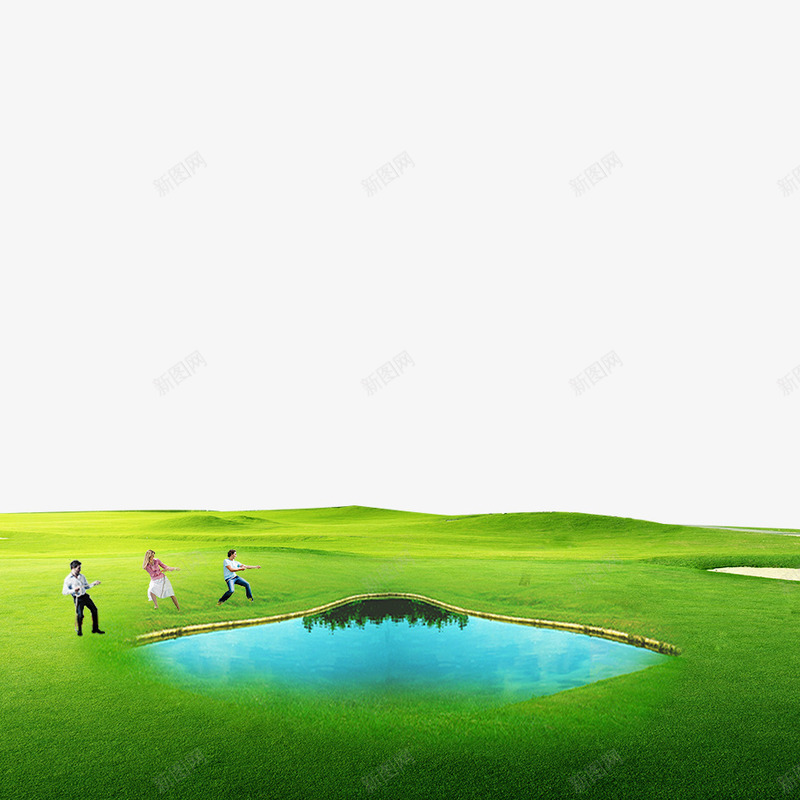 绿色自然风景png免抠素材_88icon https://88icon.com 唯美 景色 湖水 湖边 玩耍 绿色 自然