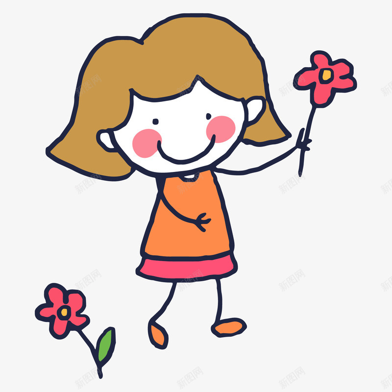 送花的可爱卡通女生png免抠素材_88icon https://88icon.com 儿童 卡通 女孩 短发女生 礼物 笑脸 花朵 花瓣 送礼 送花