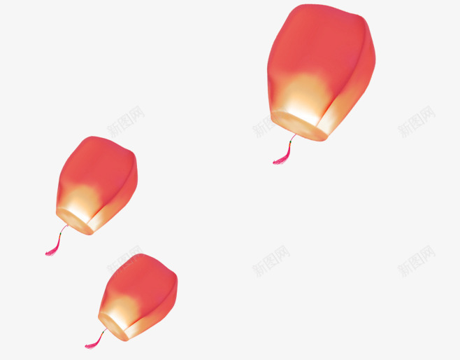 漂浮的红色灯笼png免抠素材_88icon https://88icon.com 元宵 红色 节日