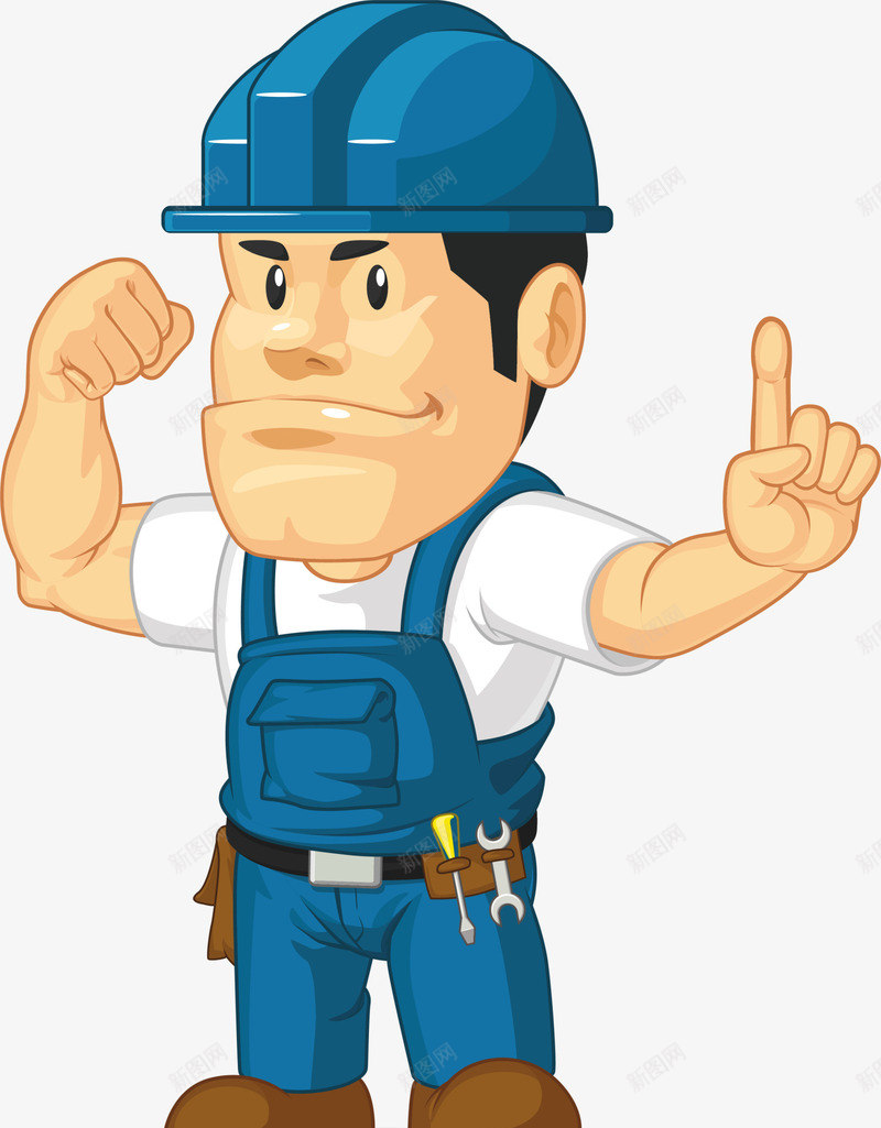 黄色强壮男人png免抠素材_88icon https://88icon.com 卡通人物 工人 工地 装饰图案