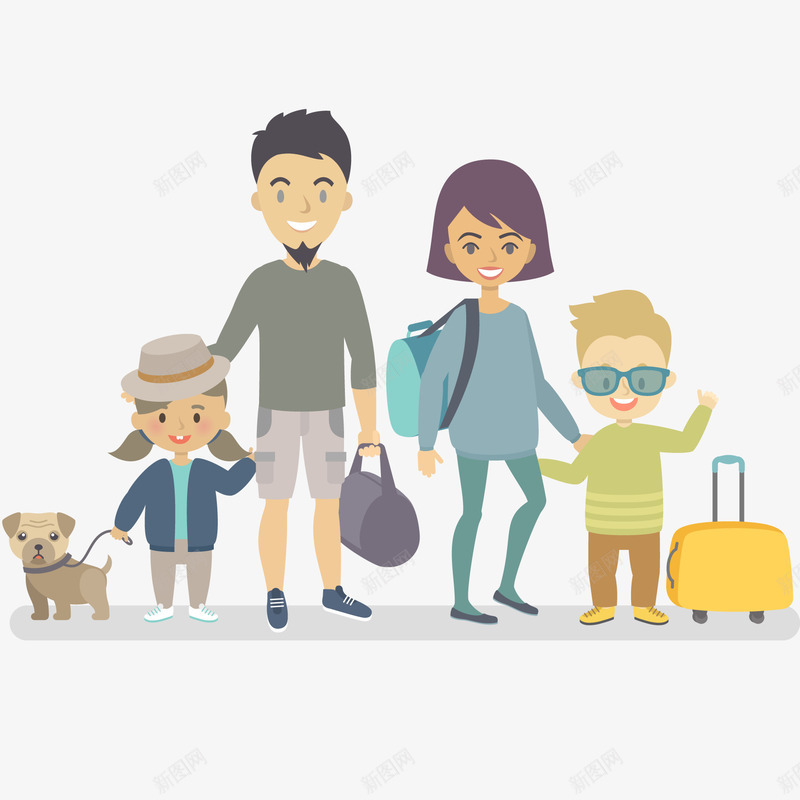 一家人去旅游png免抠素材_88icon https://88icon.com 一家人 人物设计 卡通 寒假旅游 彩色 春节出行