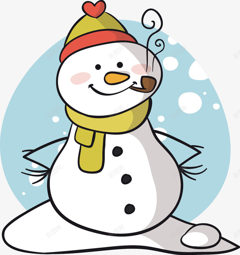 叼烟斗的雪人png免抠素材_88icon https://88icon.com 卡通 水彩雪人 烟斗 雪人