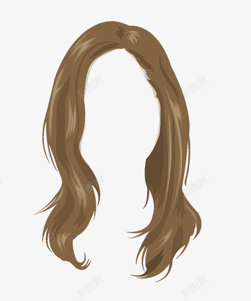 手绘女士头发发型假发png免抠素材_88icon https://88icon.com 假发 发型 头发 女士