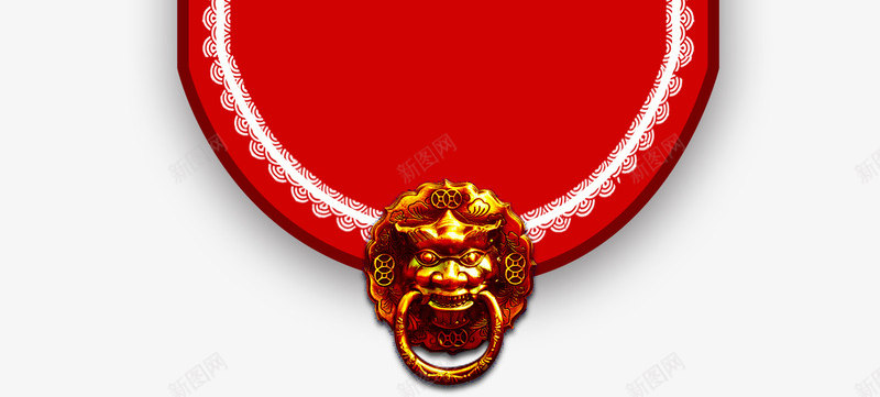 红色中国风舞狮锦旗png免抠素材_88icon https://88icon.com 中国风挂饰 新年 新春 春节 舞狮 过年 锦旗