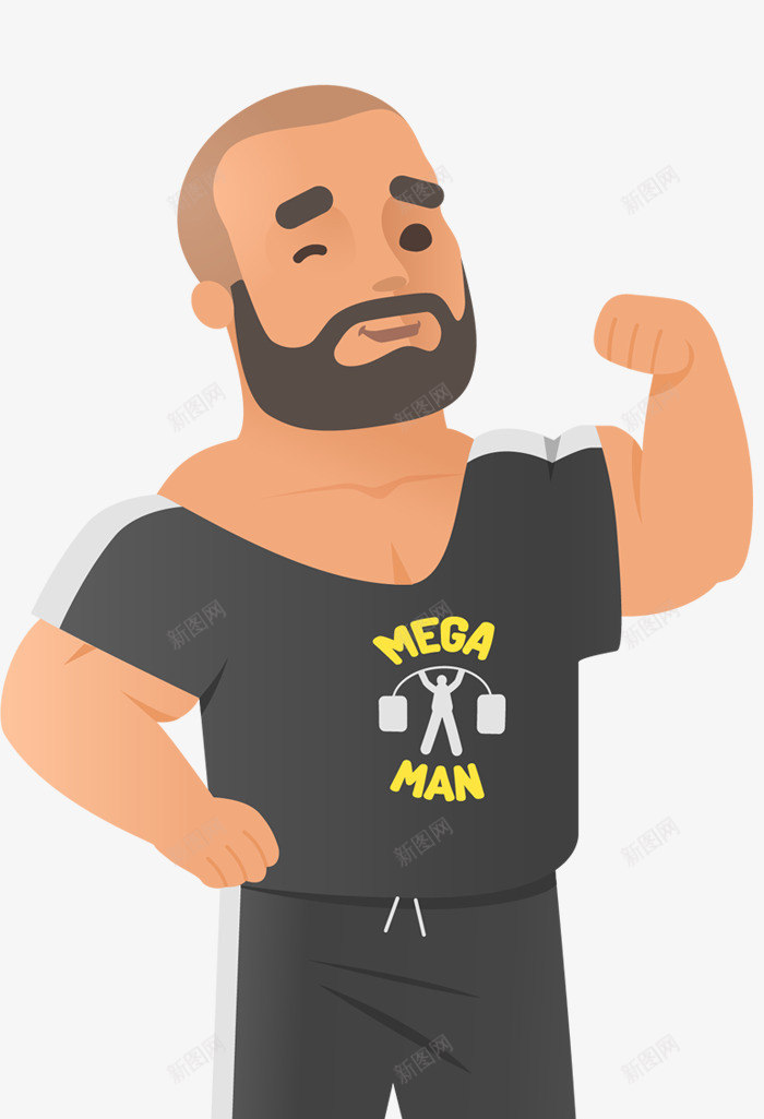 强壮的男人png免抠素材_88icon https://88icon.com 健身简练 卡通 帅气的 强壮的 男人 锻炼