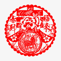 春节剪纸png图片下载 春节剪纸素材