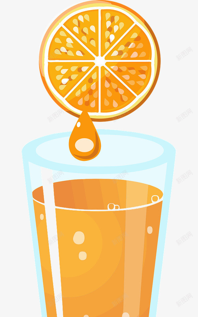 鲜榨的橙汁png免抠素材_88icon https://88icon.com 果汁 橙子 玻璃杯 饮料