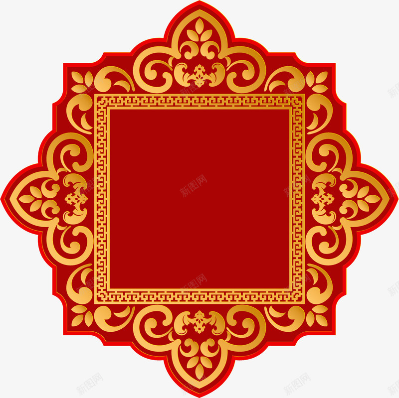 喜庆春节吉祥如意新年边框矢量图ai免抠素材_88icon https://88icon.com 吉祥如意 喜庆 新年边框 春节 标签 红底 花纹 边框线型 矢量图