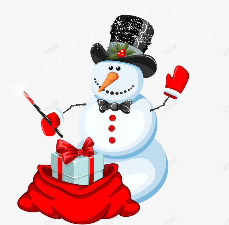 雪人和礼物png免抠素材_88icon https://88icon.com 卡通 娃娃 小雪人 礼物 雪人