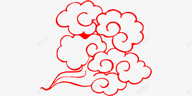 新年贴纸png免抠素材_88icon https://88icon.com 东北剪纸 中国风 中国风云朵png 春节窗花 祥云 红色祥云
