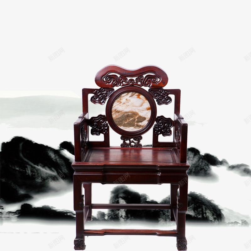 红木椅子psd免抠素材_88icon https://88icon.com 坐位 坐席 山峰 座位 椅素材 红木椅子 龙椅