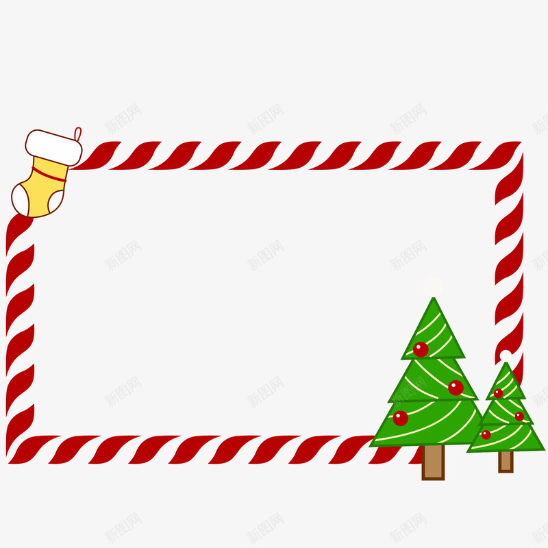 手绘圣诞节边框元素png免抠素材_88icon https://88icon.com 圣诞树 圣诞树边框 圣诞节 圣诞边框 手绘 装饰 边框