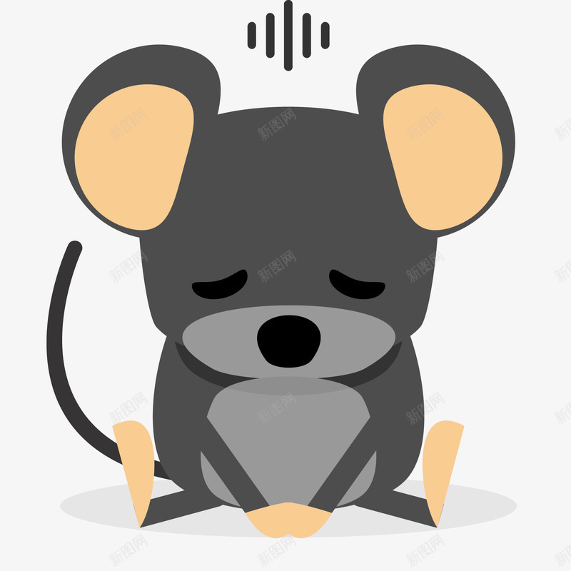 垂头丧气的老鼠矢量图ai免抠素材_88icon https://88icon.com 动物设计 卡通 可爱 垂头丧气 泄气 灰色 矢量图 老鼠