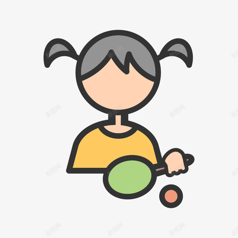 手绘打乒乓球的女孩图png免抠素材_88icon https://88icon.com 乒乓球 体育 卡通手绘 女孩 女生 水彩 简笔画女孩 运动