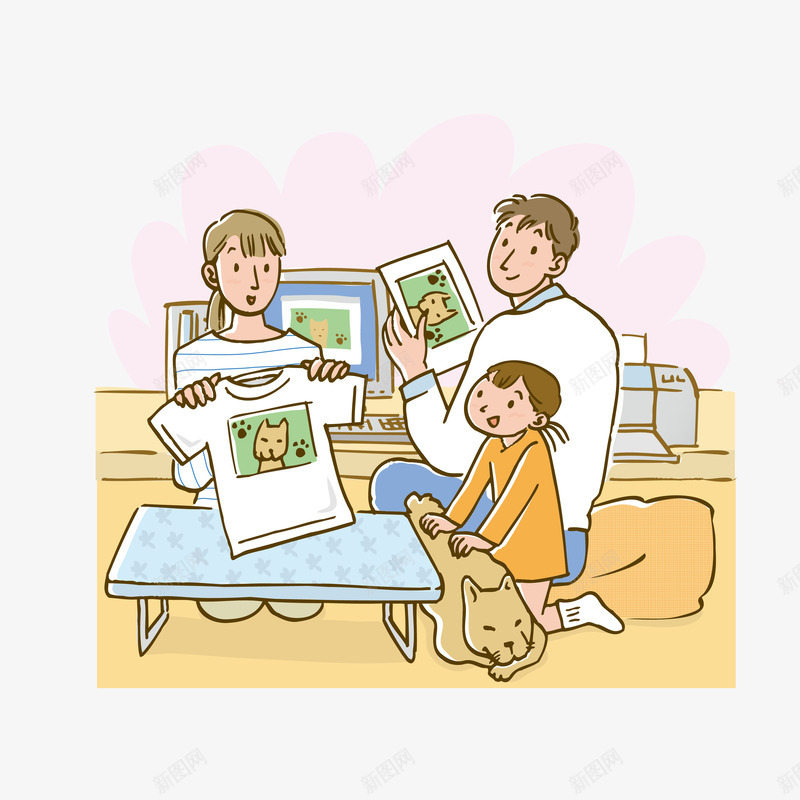 父母孩子亲子装游玩案矢量图ai免抠素材_88icon https://88icon.com 亲子装 度假 手绘 旅游 游玩 玩耍 简笔画 纹路 线条 装饰 质感 矢量图