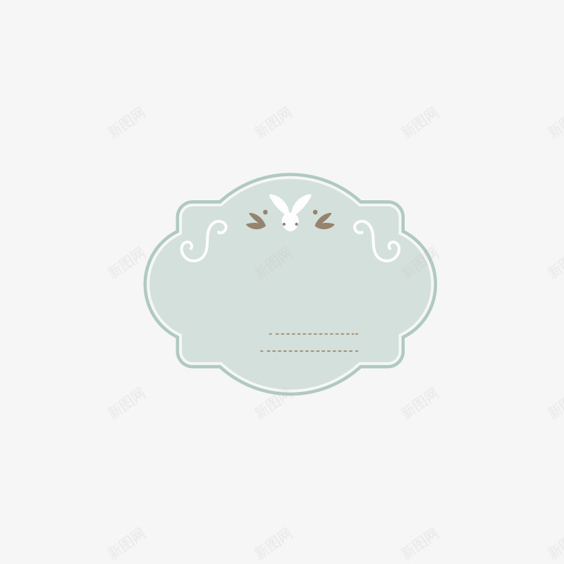 兔子元素蓝色文字底板矢量图ai免抠素材_88icon https://88icon.com 小清新 文字底板 时尚 装饰元素 边框 矢量图