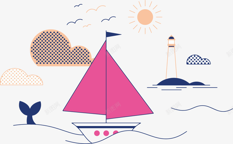 帆船png免抠素材_88icon https://88icon.com 享受 假日 放松 海边