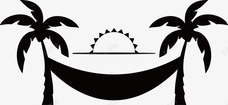 海滩吊床png免抠素材_88icon https://88icon.com 吊床 处暑 夏天 海边度假